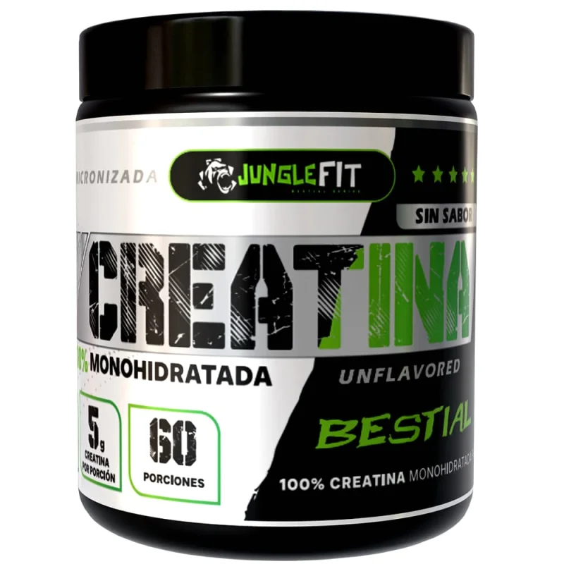 Creatina Monohidratada 300gr Micronizada  - JungleFit polvo 60 porciones