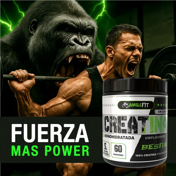 Foto 2 de Creatina Monohidratada 300gr Micronizada  - JungleFit polvo 60 porciones