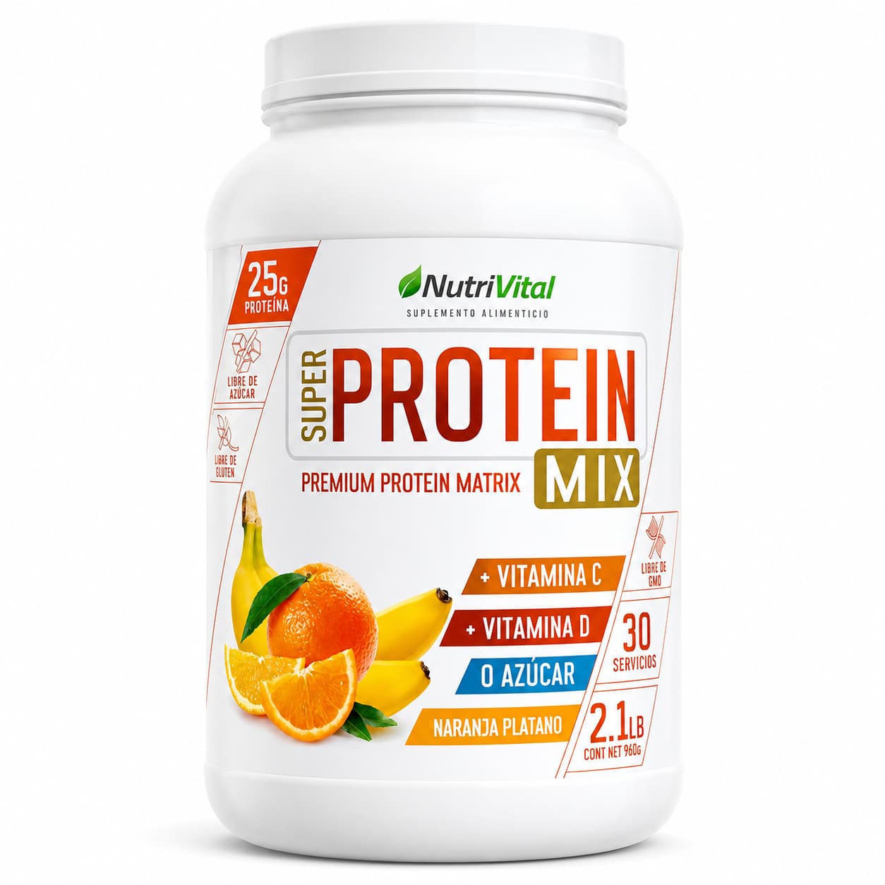 Super Protein Mix 2.1 Lbs 30 Serv Nutrivital